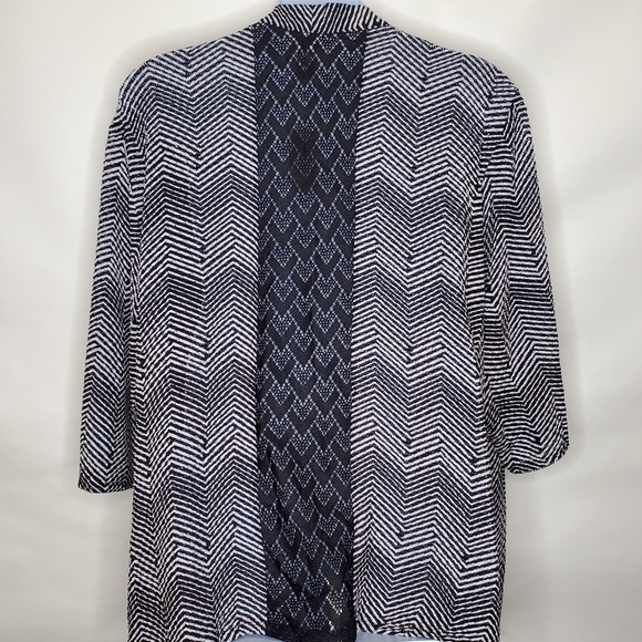 Catherines Chevron Stripe Open Front Stretch Cardigan Size 5X Asymmetric Hem NEW - Picture 5 of 14